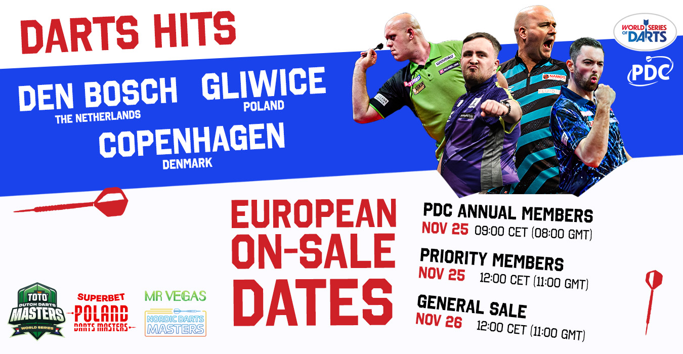 Ticket information confirmed for 2025 World Series of Darts European